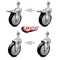 Service Caster 5 Inch Black Polyurethane Swivel 12mm Stem Caster Total Lock Brake SCC, 2PK SCC-TSTTL20S514-PPUB-BLK-M1215-2-S-2 - alternate 4